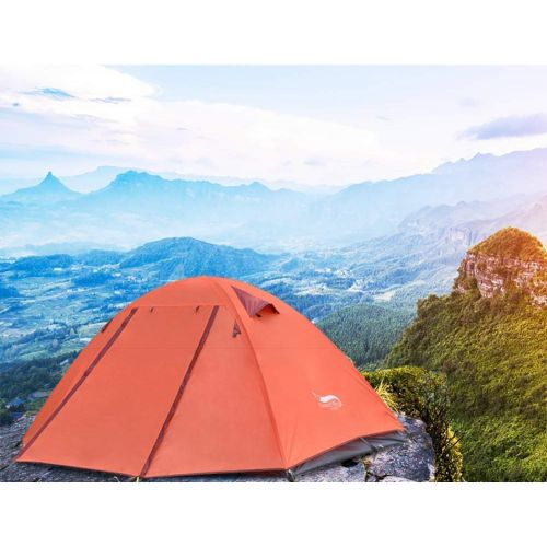  WUWUDIT CESULIS Protection Sun 2 Person Portable Folding Camping Tent Instant Tents Sun Shelter Waterproof for Outdoor Sports Hiking Travel Rainfly Tent (Color : Orange)