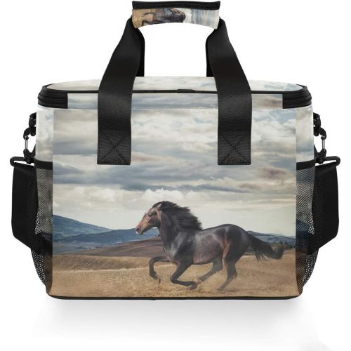  ALAZA Galloping Horse Large Cooler Bag Lunch Box Leakproof for Outdoor Travel Hiking Beach