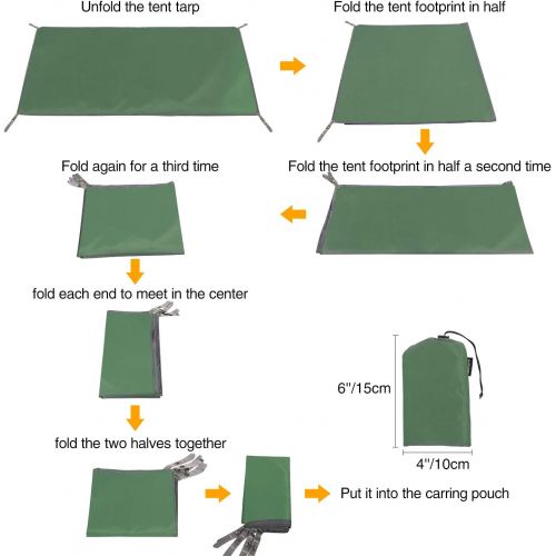  REDCAMP Waterproof Camping Tarp Lightweight to Cover Sun or Rain, Large Compact Tent Tarp Footprint for Ground or Under Tent
