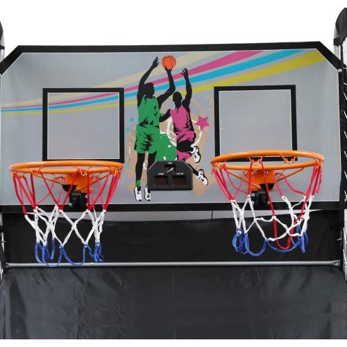  Aoneky Indoor Home Dual Shot Basketball Arcade Game - Kids Electronic Basketball Game - Official Folding Basketball Hoop Arcade Game with Scoreboard