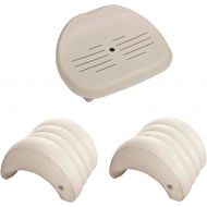 Intex Inflatable Slip Resistant Spa Seat and (2 Pack) Inflatable Spa Headrest