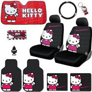 Yupbizauto New 10PC Hello Kitty Core Auto Car Truck SUV Accessories Interior Combo Kit Bundle Gift Set
