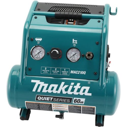  [아마존베스트]Makita MAC210Q Quiet Series, 1 HP, 2 Gallon, Oil-Free, Electric Air Compressor