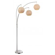 Lite Source 3 Light Arch Lamp with Bamboo Shade