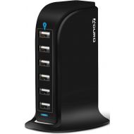 [아마존베스트]Aduro 40W 6-Port USB Desktop Charging Station Hub Wall Charger for iPhone iPad Tablets Smartphones with Smart Flow (Black)