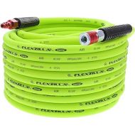 Flexzilla Air Hose with ColorConnex Industrial Type D Coupler and Plug, 3/8 in. x 100 ft., Heavy Duty, Lightweight, Hybrid, ZillaGreen - HFZ38100YW2-D