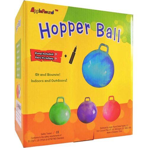  AppleRound Space Hopper Ball with Air Pump: 28in/70cm Diameter for Age 13 Years and Up , Hop Ball, Kangaroo Bouncer, Hoppity Hop, Jumping Ball, Sit and Bounce