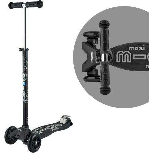  [아마존베스트]Micro Kickboard - Maxi Deluxe 3-Wheeled, Lean-to-Steer, Swiss-Designed Micro Scooter for Kids, Ages 5-12 - Black and Grey