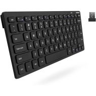 Macally 2.4G Small Wireless Keyboard - Ergonomic & Comfortable Computer Keyboard - Ultra Slim Compact Keyboard for Laptop or Windows PC, Tablet, TV - Plug & Play External Mini Keyboard Wireless USB