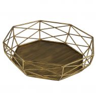 LOVIVER Geometric Shape Tray for Dessert Hollow Out Table Decorating Basket Cake Stands Vintage Style - Gold
