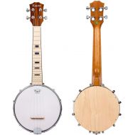 [아마존베스트]Kmise Banjo Ukulele 4 String Banjo lele Ukelele Uke Concert 23 Inch Size Maple Wood