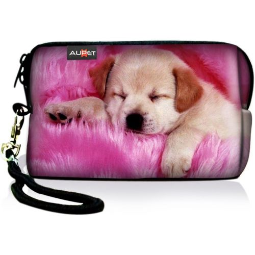  AUPET Pink Dog Digital Camera Case Bag Pouch Coin Purse with Strap for Sony Samsung Nikon Canon Kodak