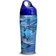 Tervis 1312222 Guy Harvey - Dolphins Stainless Steel Insulated Tumbler with Blue with Gray Lid, 24oz Water Bottle, Silver