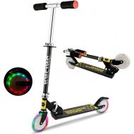 WeSkate Scooter for Kids with LED Light Up Wheels, Adjustable Height Kick Scooters for Boys and Girls Ages 3-12, Rear Fender Break, Folding Kids Scooter, 110lb Weight Capacity