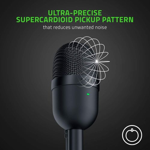 레이저 [아마존베스트]Razer Seiren Mini USB Streaming Microphone: Precise Supercardioid Pickup Pattern - Professional Recording Quality - Ultra-Compact Build - Heavy-Duty Tilting Stand - Shock Resistant