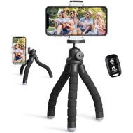 Ubeesize Phone Tripod, Portable and Flexible Tripod with Wireless Remote and Clip, Cell Phone Tripod Stand for Video Recording Black