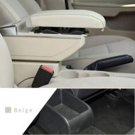 Maite Car Armrest Box Cover Center Console Armrest Box Oversized Storage Space Built-in LED Light, Removable Ashtray with Water Cup Holder for Skoda Octavia A7 2015-2018 Beige