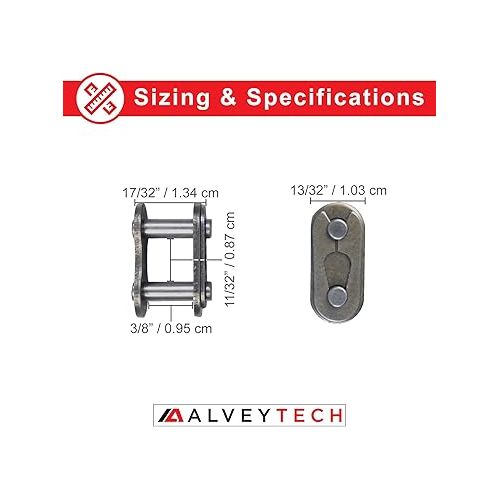  AlveyTech 420 Chain Connecting Master Link - For 4 Wheeler Mini/Dirt/Pit/Pocket Bike, Go-Kart, Quad, ATV, and Scooter by Coleman, TaoTao Motorcycle Roller Connector Links Sprocket Parts 1pcs