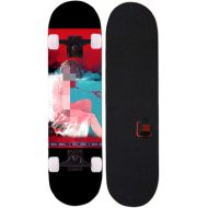 EKRPN Skateboard 8020 cm Graffiti Skateboard Double Upright Four Wheel Skateboard Skateboard Deck Board Long Board Deck Strong Durability ( Color : 2 )