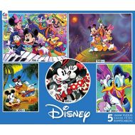 Ceaco Disney 5 in 1 Multipack Jigsaw Puzzle Bundle Set, (2) 300 Piece, (2) 500 Piece, (1) Round 750 Piece, Kids and Adults