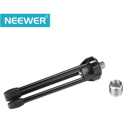 니워 [아마존베스트]Neewer Foldable tripod desktop desk microphone stand with non-slip feet, durable iron construction, 3/8 inch and 5/8 inch thread mounting, black