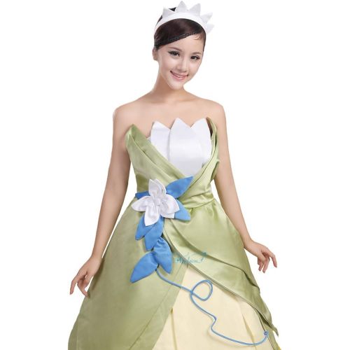  할로윈 용품Angelaicos Womens Floral Fairy Costume Halloween Cosplay Long Dress Green