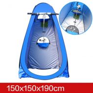 DLLzq Camping Pop Up Tent, Portable Shower Privacy Waterproof Fishing Shelter Tent Zipper Door with Storage Bag,Blue-150X150X190（cm