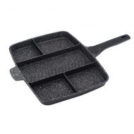 Ejoyway 5 section Pan Non-Stick Divided Grill/Fry/Oven Meal Skillet, 15, Black