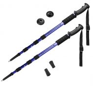 Crown Sporting Goods Shock-Resistant Adjustable Trekking Pole and Hiking Staff (Set of 2)