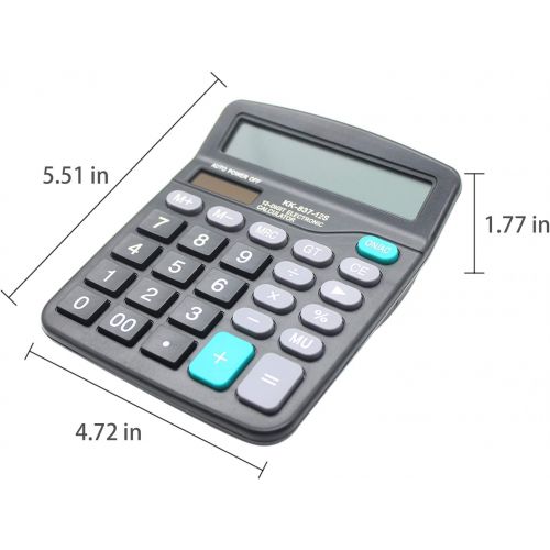  Septo Desk Calculator, 12-Digit Solar Battery Office Calculator with Large LCD Display Big Sensitive Button, Dual Power Desktop Calculators