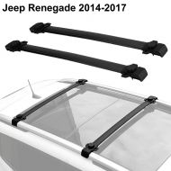 MaxxHaul ALAVENTE Roof Rack Cross Bars for Jeep Renegade 2014-2018 with Side Rails (Pair, Black)