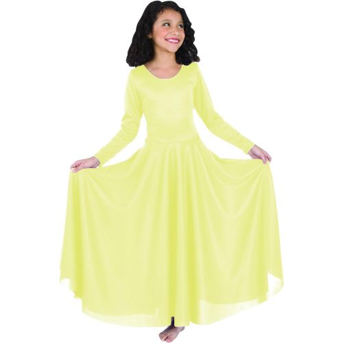  Body Wrappers 0588 Girls Praise Loose Fit Long Sleeve Dance Dress