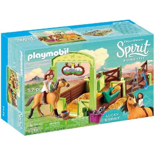 플레이모빌 PLAYMOBIL 9475 Spielzeug-Luckys glueckliches Zuhause & 9478 Spielzeug-Pferdebox Lucky & Spirit