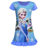 WNQY Little Girls Princess Elsa Pajamas Toddler Nightgown Dress