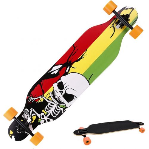  Anfan Longboard 9 Layer Canadian Maple Drop Downhill Speed Complete Skateboard 41 Inch Freeride Longboard for Adult Kids