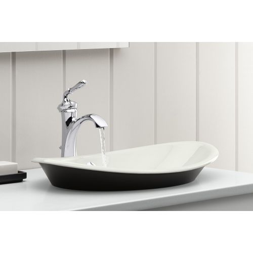  KOHLER Devonshire K-193-4-BN Single Handle Single Hole or Centerset Bathroom Faucet with Metal Drain Assembly in Brushed Nickel