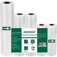 GECHSAN Vacuum Sealer Bag Rolls-5 Pack(6 x 20 /8 x 20/11 x 20) Heavy Duty Vacuum Food Storage Saver for Vac Storage and Sous Vide Cooking,Work with Foodsaver Vaccum Sealer(Fits Inside Mach