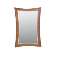 EcoDecors Curvature Teak Framed 24x35 Wall Mirror in Natural Teak