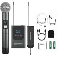 Phenyx Pro Dual Digital Wireless Microphone System, w/Handheld Dynamic Microphone, Bodypack Transmitter, Mini Receiver, 2x15 UHF Frequencies, Headset/Lapel Microphone for Singing (PDP-2-1H1B)