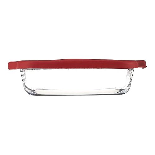  Anchor Hocking Glass Baking Dishes for Oven, 8 Inch Square Glass Cake Pan with TrueFit Cherry Lid