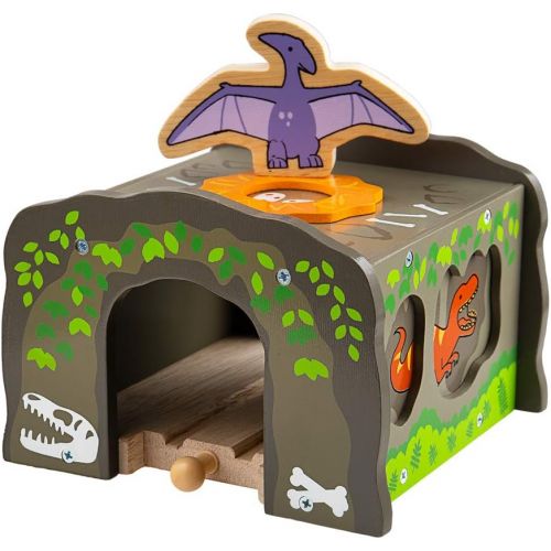  Bigjigs Rail Wooden T-Rex Tunnel - Other Major Wood Rail Brands are Compatible