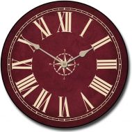 The Big Clock Store Nautical Burgandy Wall Clock, Available in 8 Sizes, Most Sizes Ship 2-3 Days, Whisper Quiet.