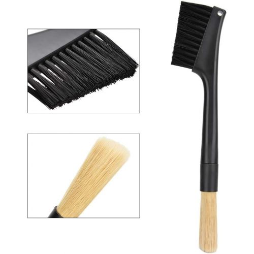  TOPINCN Two Head Brush Cleaning Brush For Coffee Bean Grinder Bar Espresso Brush Accessories for Coffee Tools Tabletop Cleaning Tool