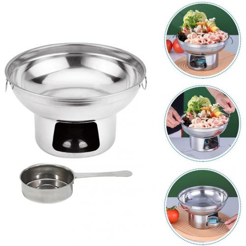  YARDWE Stove Pot Portable Outdoor Camping Stove Stainless Steel Camping Cookware Mini Wood Burning Stove Kitchen Pot for Travel Camping Hiking Backpacking Picnic Silver