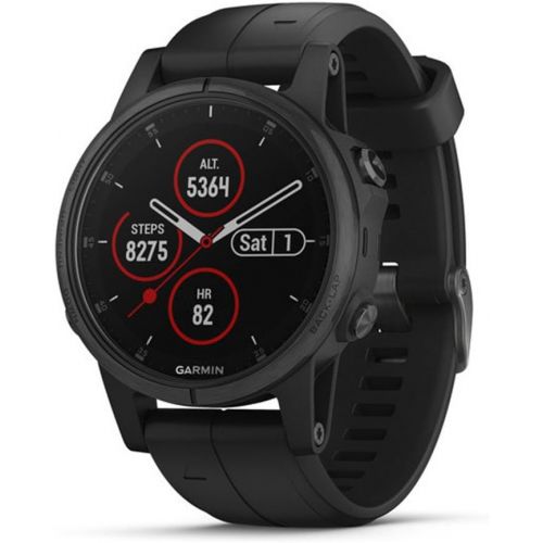 가민 Garmin fenix 5s Plus, Smaller-Sized Multisport GPS Smartwatch, Features Color Topo Maps, Heart Rate Monitoring, Music and Contactless Payment, Black