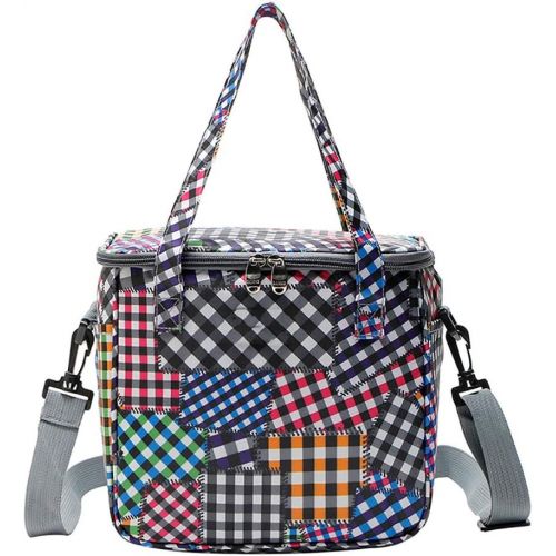  Teerwere Picnic Basket Lunch Bag 9L Oxford Cloth Small Insulation Bag Outdoor Multifunctional Insulation Bag Picnic Bag Picnic Baskets with lid (Color : Plaid)