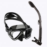 Snorkeont Snorkeling Set Silicone Skirt Four-Lens Panoramic Scuba Diving Mask Dry Snorkel for Adults