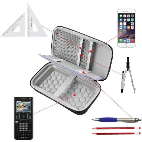  PAIYULE Travel Case for Texas Instruments Ti Nspire CX CAS II Ti-84 Plus CE Graphing Calculator, Large Capacity for Pens, Cables and Other Accessories -Black (Box Only)