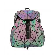 Magibag Lattice Geometric Backpack Iridescent Rainbow Rucksack Bag Pack