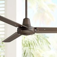 Casa Vieja 44 Plaza DC Modern 3 Blade Indoor Outdoor Ceiling Fan with Remote Control Oil Rubbed Bronze Brown Damp Rated for Patio Exterior House Porch Living Room Gazebo Garage Barn - Casa Vi